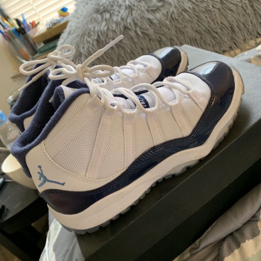 Blue & white Jordans